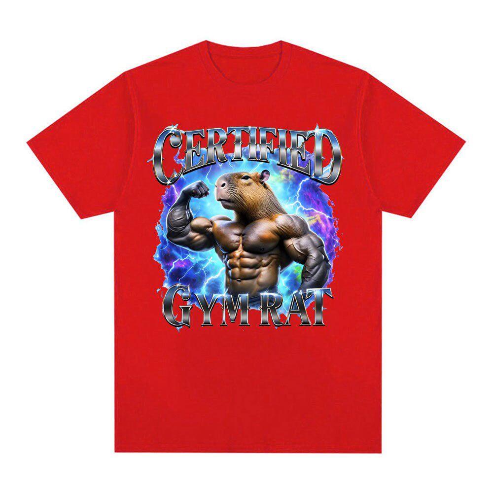 Certified Gym Rat Tshirt Funny Vintage 90s Style T Shirt Unisex Gym Graphic Tee Gym Lovers Gift Funny Short Sleeve Clothes