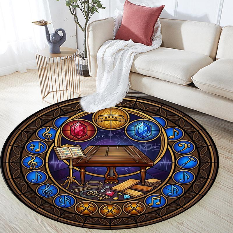 Music Nature Harmony Round Area Rug Under Office Chairs Bedroom Living Room Home Decor