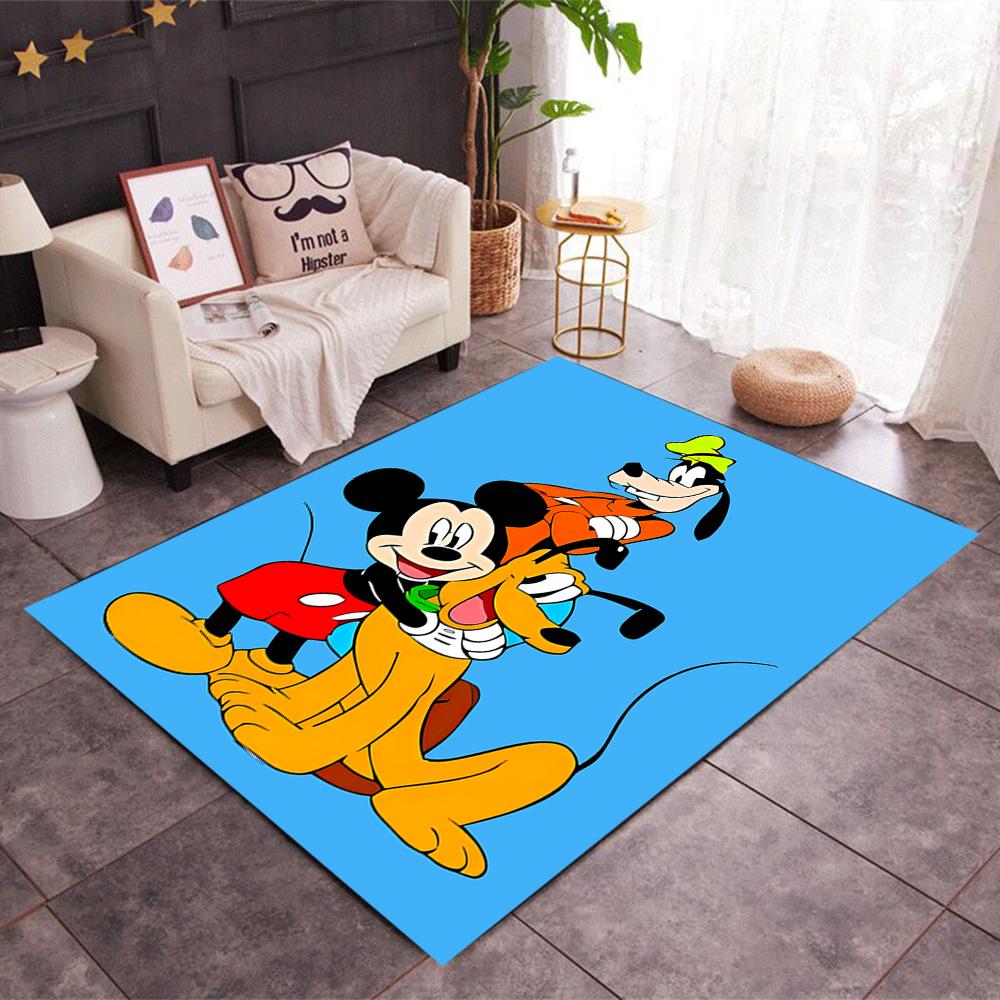Classic Disney Characters Disney Cartoon Theme Anti-Slip Rug - Polyester, Home Decor, Suitable for Bedrooms, Living Rooms, Doorways, and Studios