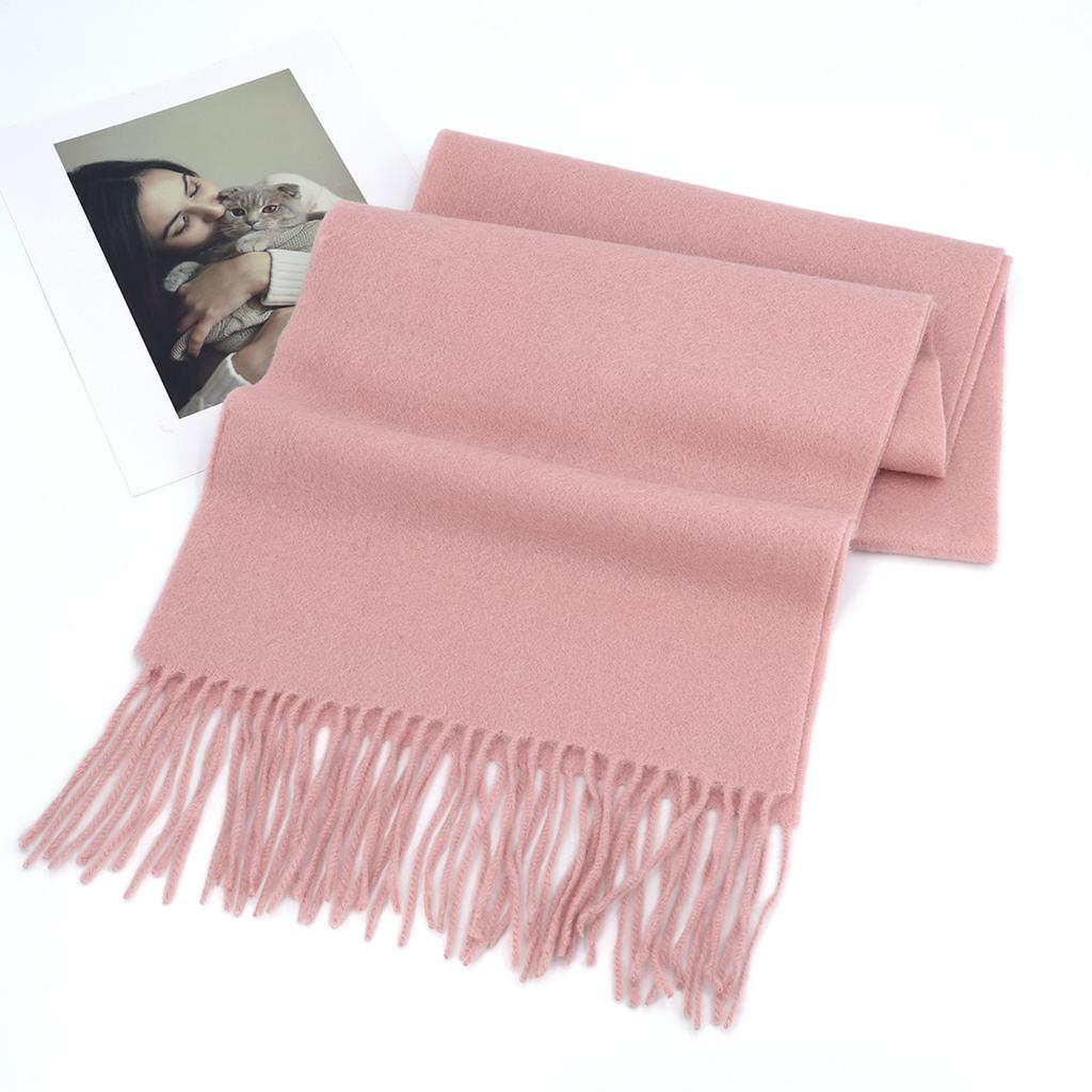 100% Wool Scarf For Women Men Winter Autumn Australia Cashmere Scarf  Design Solid Color Tassel Shawl Pashmina Warm