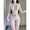 Seaside Lace Four-Piece Swimsuit Set with Sun-Protective Cover-up and Fairy Layer Bikini