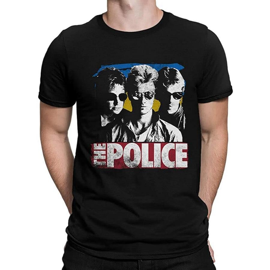 Мужская футболка с коротким рукавом, Футболка группы The Police, Хлопковая футболка, Мужская, Черная XXXXXL разноцветный