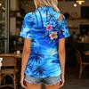 Women's Casual Polo Shirt Loose Fit Short Sleeve Top Button Placket Lightweight Breathable Fabric Summer Style