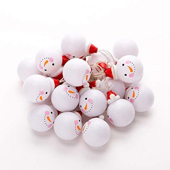 Christmas Snowman Decorative Illuminated LED Lights for Christmas Trees and 3m X 20 6m X 40 Ball Interior Outdoor Decorative LED Lights X 40 Lights,