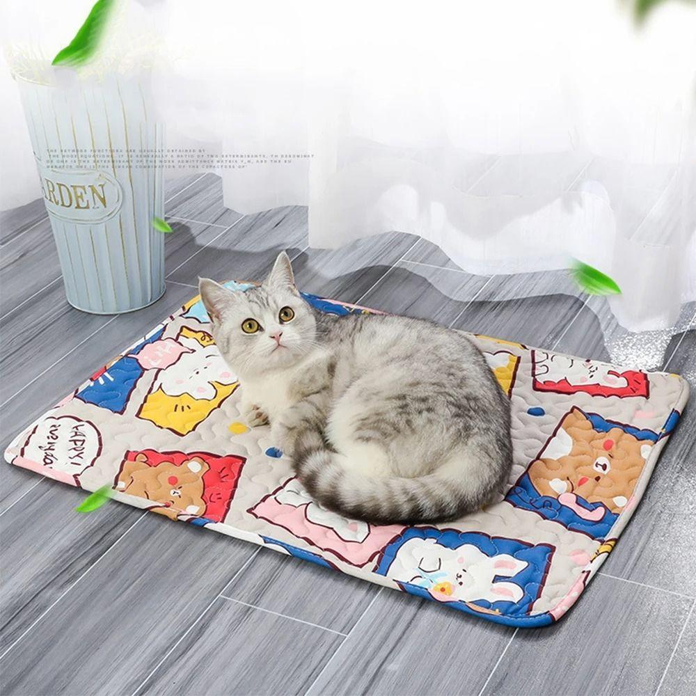 Washable Dog Cat Sleeping Pad Breathable Pet Cold Bed Cute Dog Cooling Mat  Pet