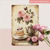 Vintage Roses Cupcake Tin Sign, Wall Art for Kitchen