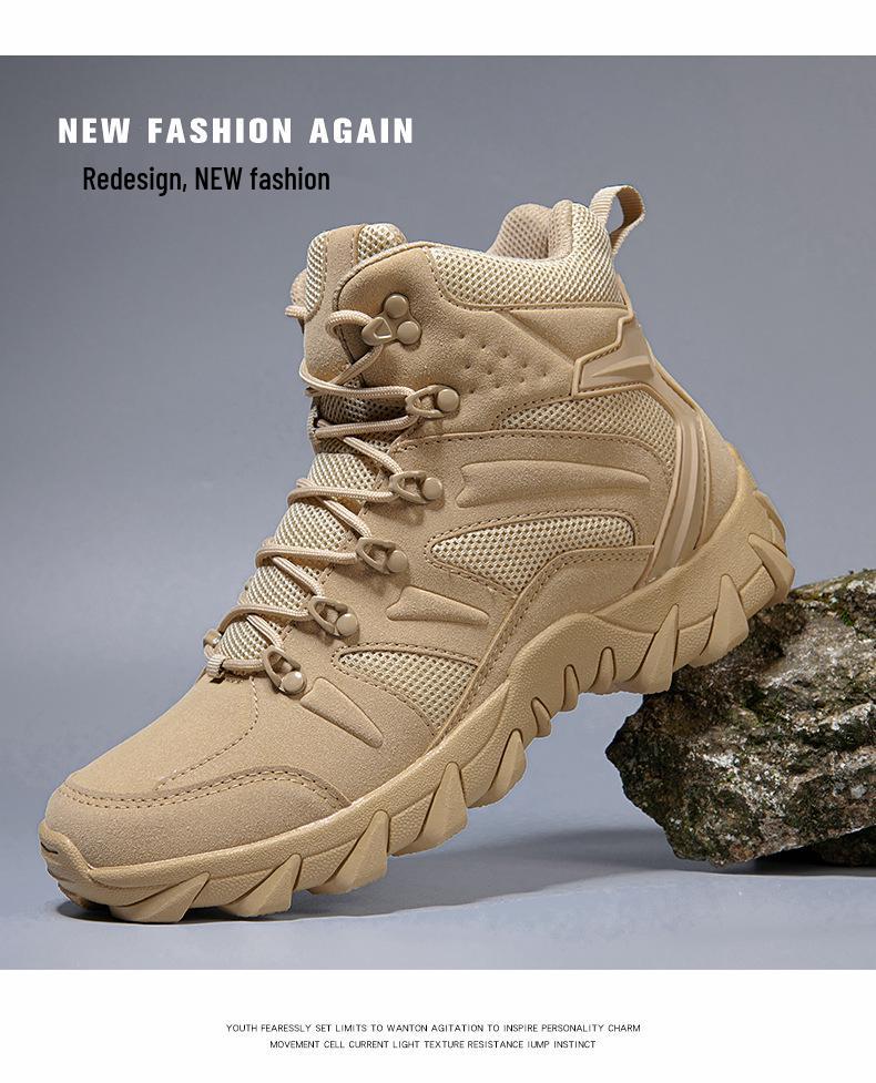 Men's Plus Size Breathable Non-slip High-Top Hiking Combat Boots