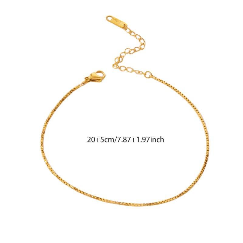 Simple niche stainless steel box chain bracelet anklet encrypted titanium steel bracelet women's jewelry