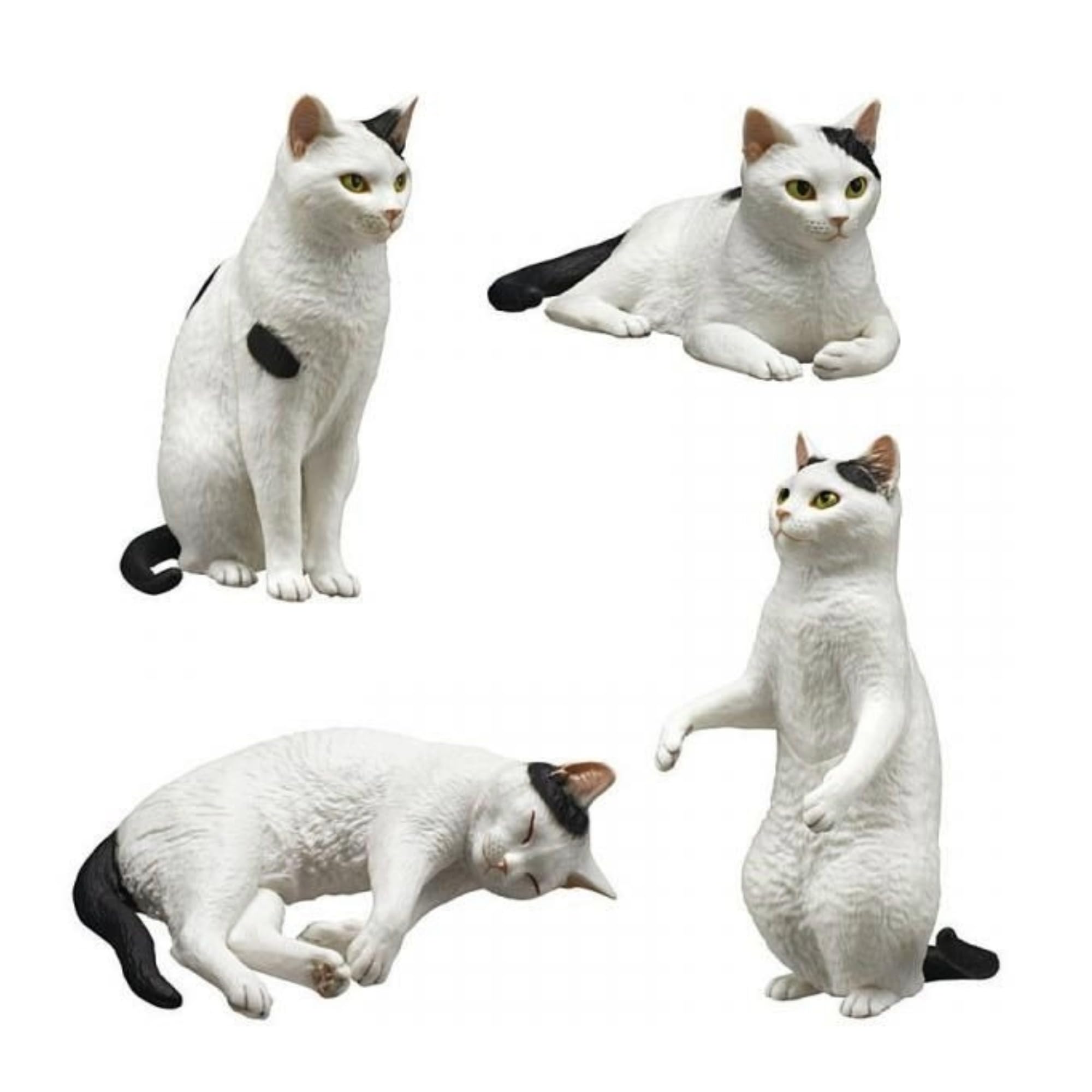 Kitan Club ART IN THE POCKET Moriguchi Cat Figure Mascot 3 x Complete Set of 4 Types Capsule Osamu s (Gachapon Toy)