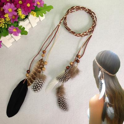 New! Bohemian Feather Headband For Women Girls Adjustable Ethnic Style Hand-woven Hair Band For Party