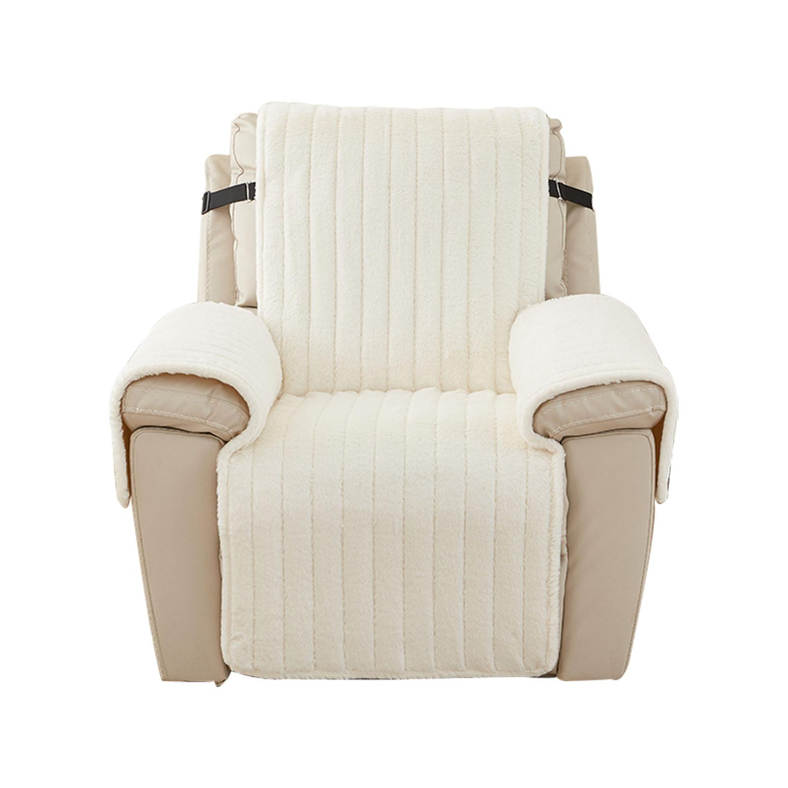 

Мягкий плюшевый меховой чехол для дивана-реклайнера, чехлы для кресел Lazy Boy, нескользящие мягкие теплые стеганые чехлы для дивана для декора гостиной белый