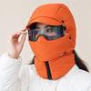 Autumn and Winter Thermal Hats Men's and Women's Dome Short Brim Solid Color Hats Foldable Antifreeze Eye Protection Down Hats