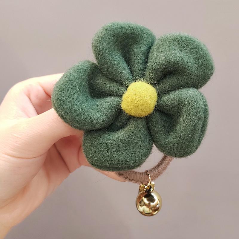 Korean Cute Woolly Flower Plush Hair Tie Headband