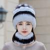 Hat Winter Women's Winter Fashion Rabbit Hair Baotou Hat Women's Green Wool Thickened Warm Ear Protection Fur Ladies