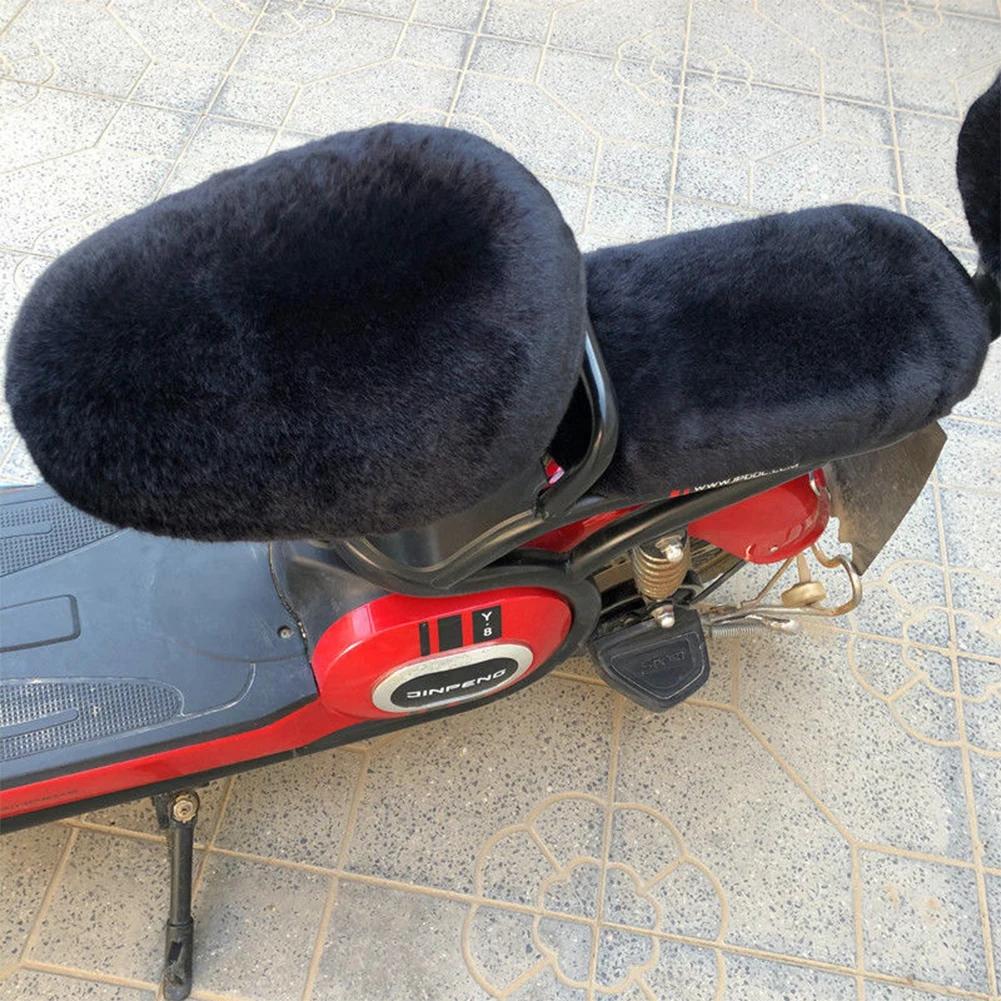 Plush Electric Bicycle Seat Cushion Cover Motorcycle Saddle Soft Seat Covers Cycling Cushion Saddle Comfortable Winter Pad