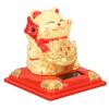 Lucky Cat Vivid Expression Plastic Cute Solar Fortune Cat with Waving Arm for Gift Decoration