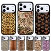 Fashion Leopard Phone Case for iPhone 17 16 15 14 13 Pro Max Back Cover for 12 11 Pro Coque