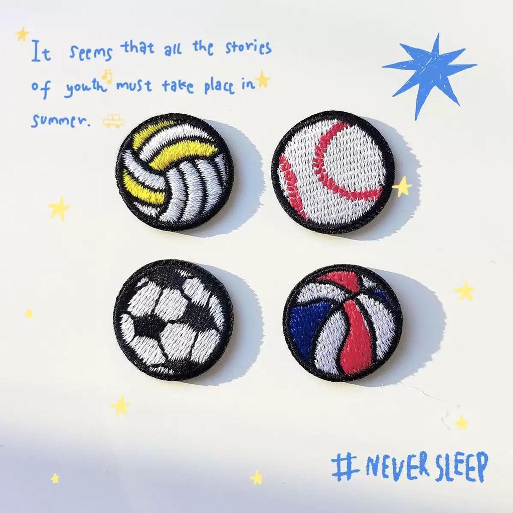 In Stock Embroidered Sports Patches: Basketball, Football, Rugby, Baseball - DIY Clothing Accessories, Iron-on Decoration.