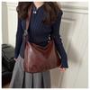 Retro Style Faux Leather Tote Bag for Women Large Capacity Shoulder Handbag