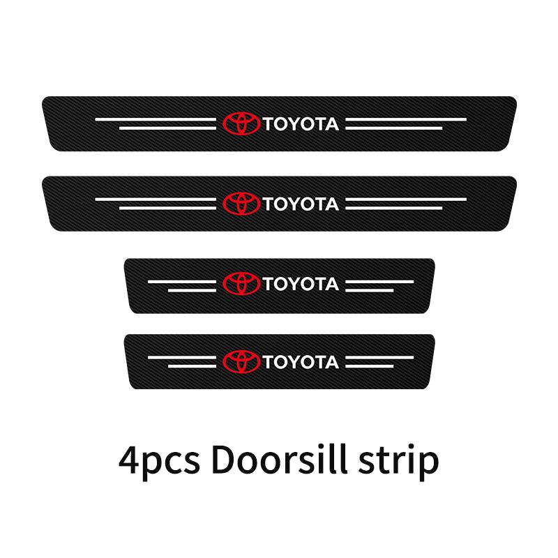 rpfkn8 4PCS Car Door Sill Protective Films Stickers For Toyota Corolla Yaris Camry Prius RAV4 CHR Hilux Aygo Avensis Key Accessories
