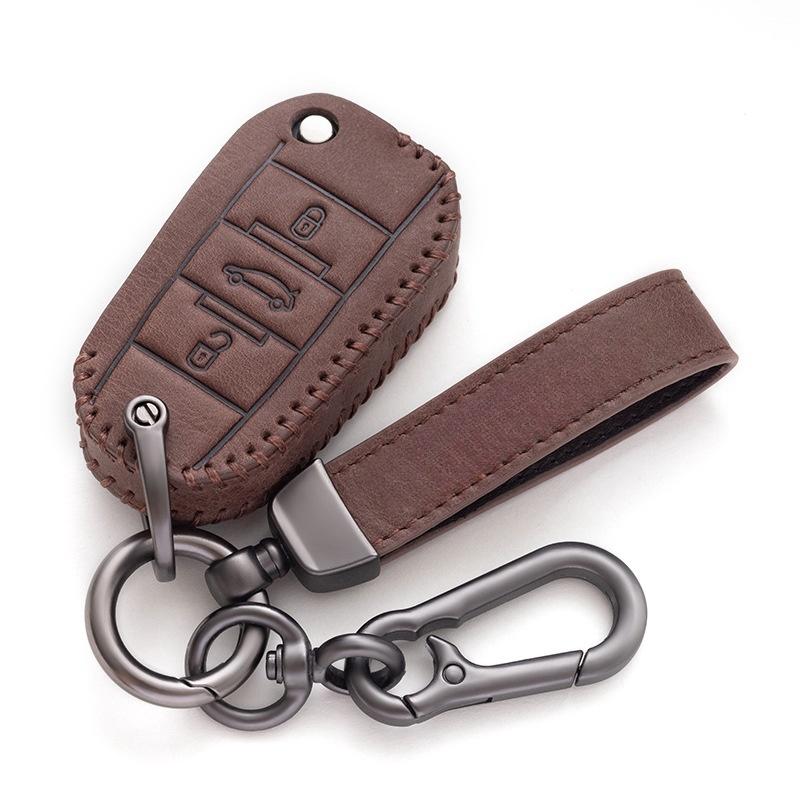 Leather Car Flip Key Case Cover Shell For Peugeot 208 308 408 508 2008 3008 4008 5008 For Citroen C3 C4 Cactus C6 C8 Accessories