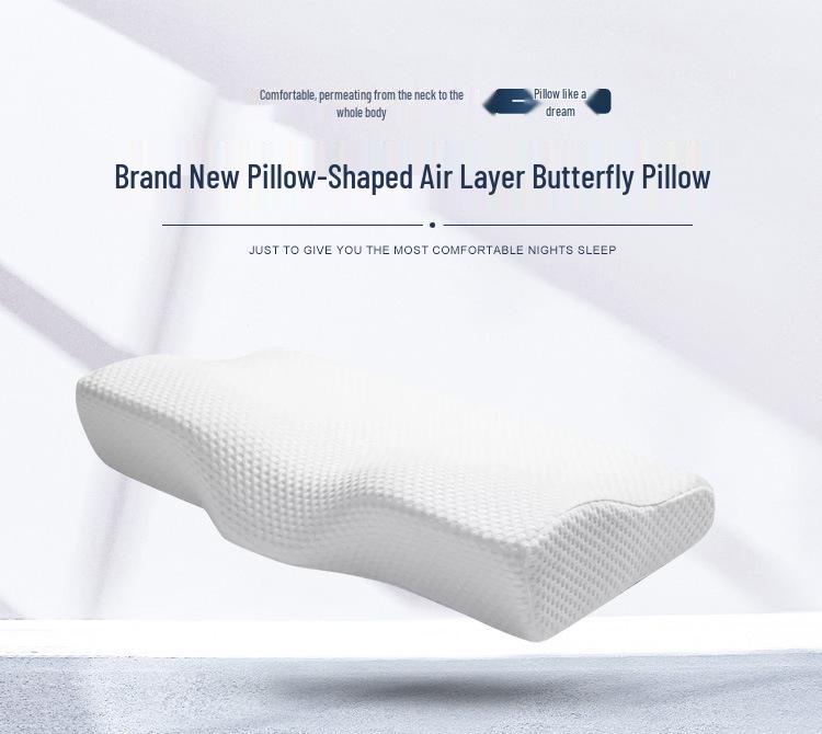 Butterfly Shaped Slow Rebound Memory Foam Pillow - Pure White
