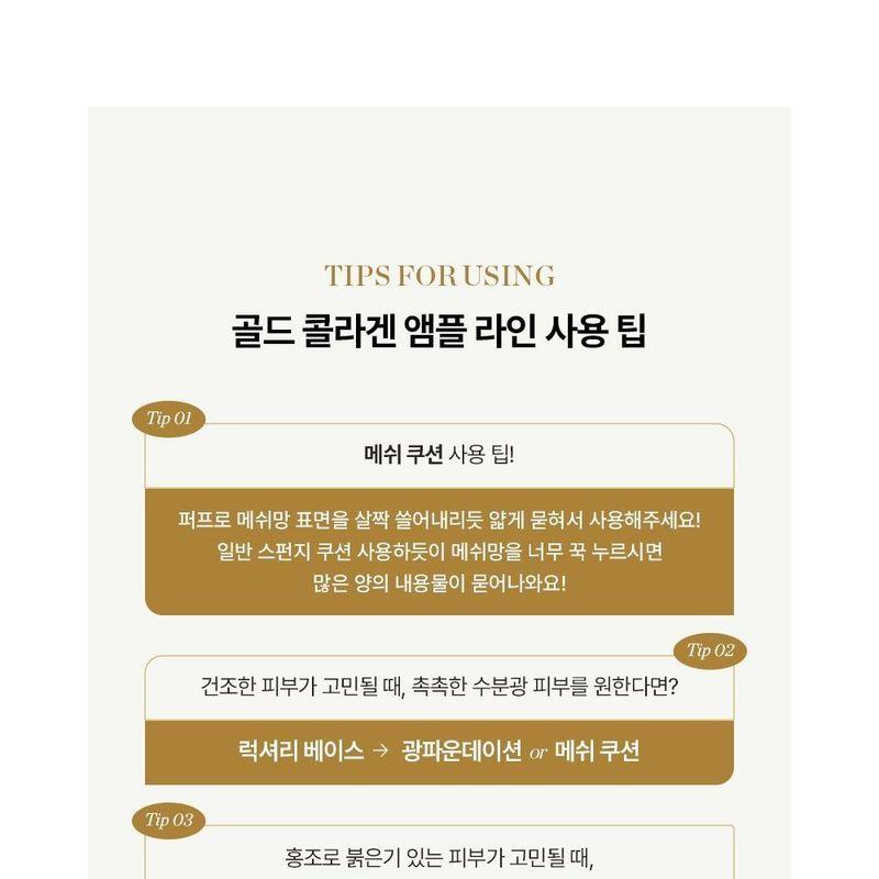 THE FACE SHOP - fmgt Gold Collagen Ampoule Mesh Cushion Refill Only - 2 Colors