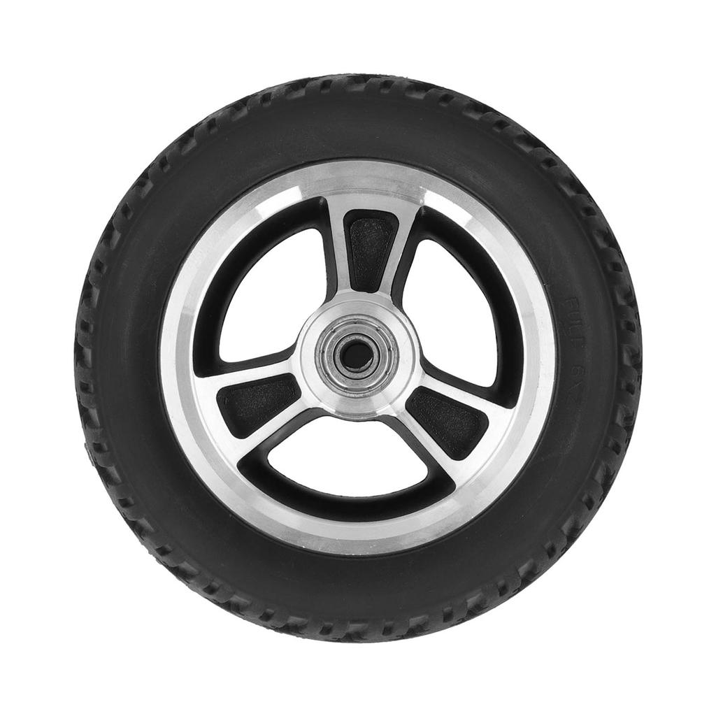 6 Zoll Rollstuhlrad Licht Robuste Aluminiumlegierungsnabe Leise Rutschfest Sicher PU Vollrad