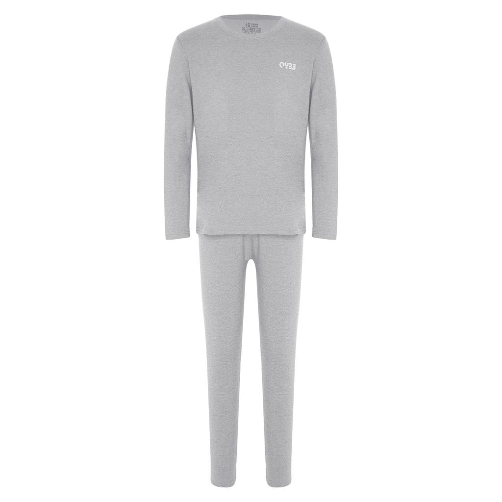 Unisex Kids Thermal Underwear Set Round Neck Long Sleeve Top Elastic Waistband Leggings Lightweight Nightwear