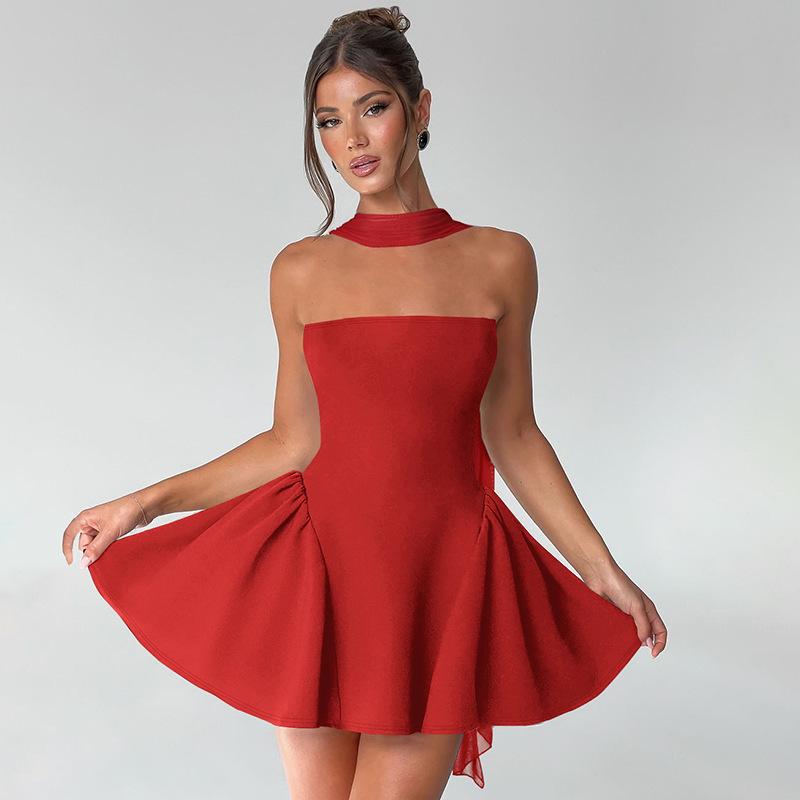 New Fashion Back Zipper Strapless Short Dress