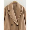 Gabardina larga de lana con botones y doble botonadura, versátil, informal, para otoño e invierno, nueva moda para mujer