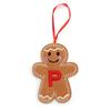 Gingerbread Man Ornaments Initial Alphabet Monogram Gingerbread Hanging Ornament Family Name Letter Xmas Tree Decor