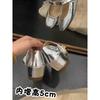 Inner Height Increase of 5cm with Mary Jane Korean Version Retro Versatile Shallow Mouth Single Shoes Women's Evening Shoes