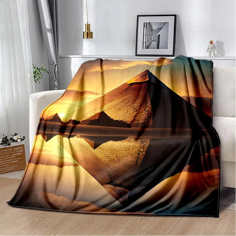 Ägyptische Pyramide Berühmte Architektur Decke, Weiche Überwurfdecke für Zuhause Schlafzimmer Bett Sofa Picknick Reise Ruheabdeckung Decke Kinder