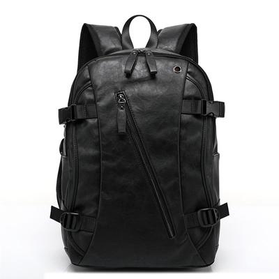 Mochilas para hombre Mochila de negocios de cuero PU impermeable Bolsa para ordenador portátil de viaje de gran capacidad para hombre