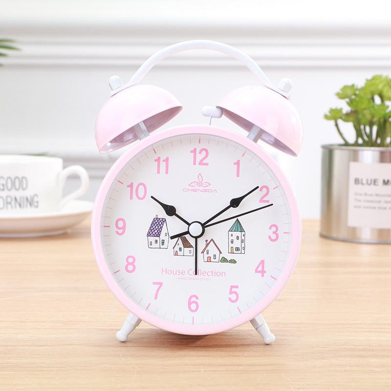 Big Ringtone Ai Shida Mute Scanning Ring Clock Creative Simple Metal Double Ring Clock