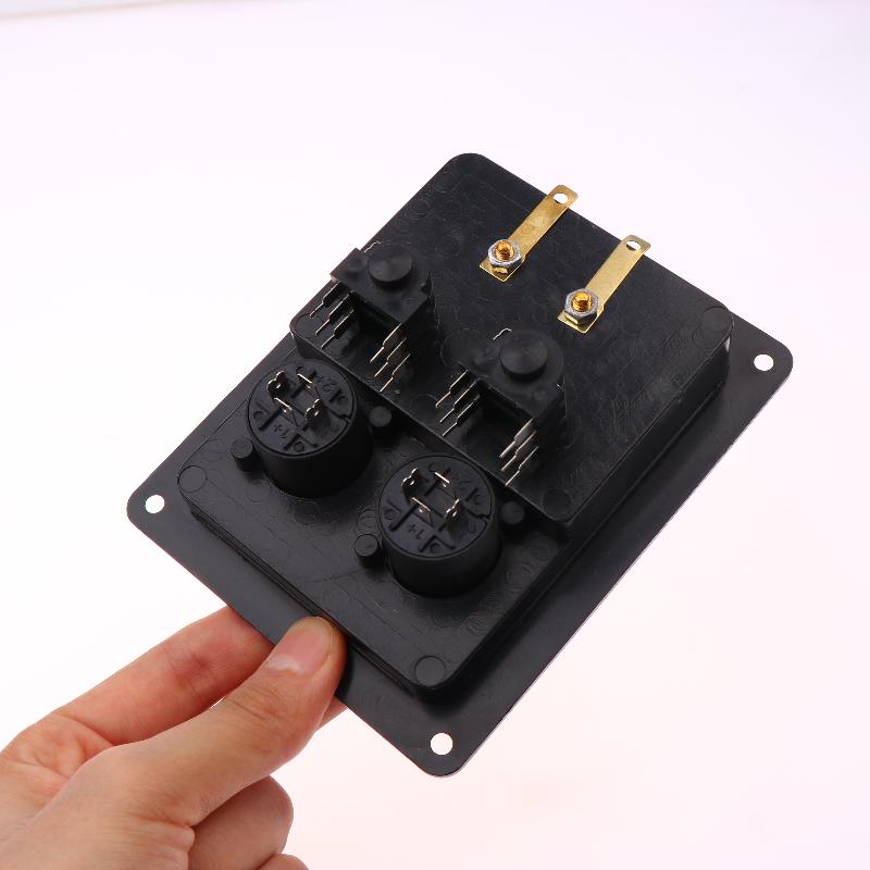 1Pcs Red Black Wiring Terminal Audio Accessories Cable Clamp 4/6 Hole Audio Speaker Junction Box Xlr Socket Connector