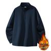 Herren Übergröße Weiches Fleece Halbreißverschluss Stehkragen Sweatshirt für Frühling/Herbst