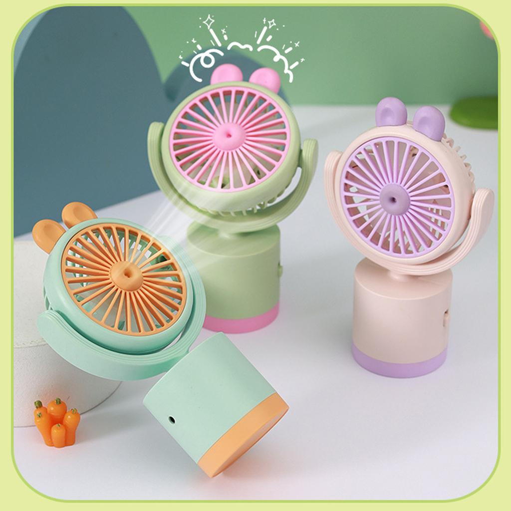 Handheld Desktop Fan Indoor And Outdoor Portable USB Rechargeable Cartoon Cute Electric Fan