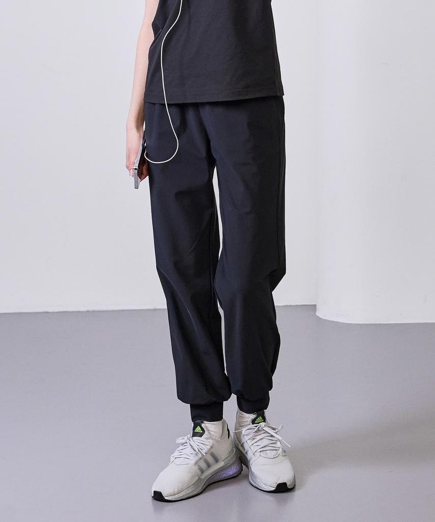 BASIC HOUSE Women'S Super Stretch Spandex Elastic Waist Jogger Pants Black