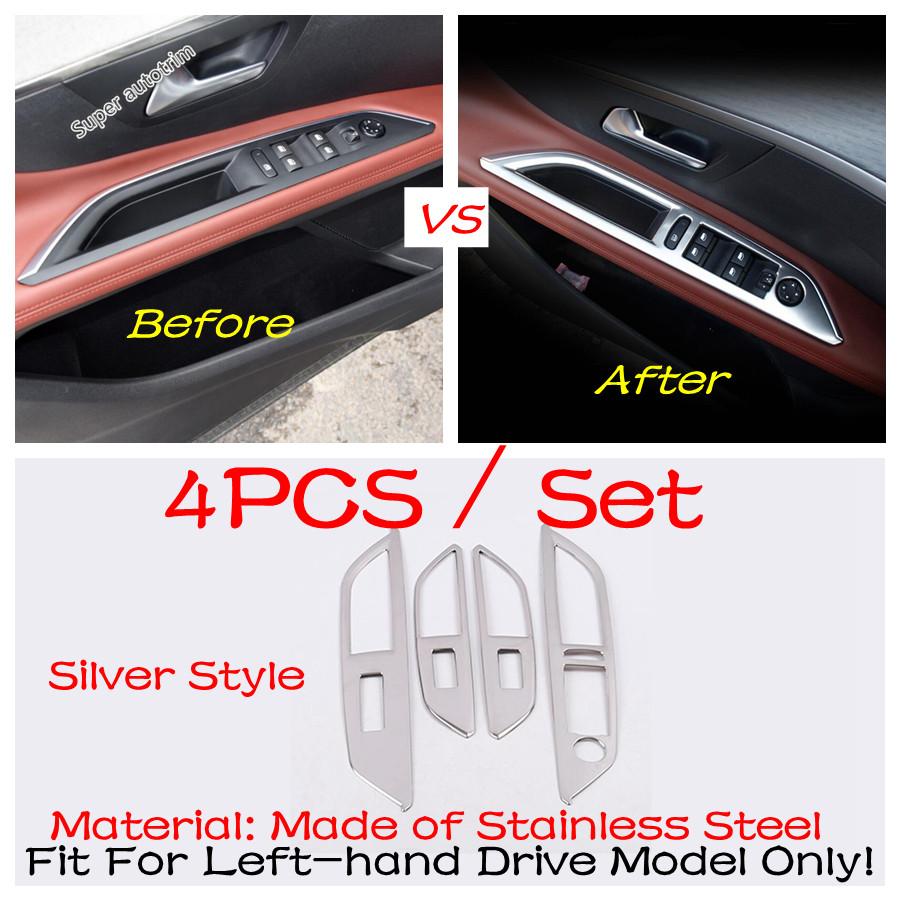 Seat Adjust Panel / Head Lamp Light / Glove Box Sequin / Window Lift Cover Trim Accessories For Peugeot 3008 5008 GT 2017 -
