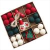 Christmas Tree Ornaments Set with Felt Wool Balls and Cartoon Designs for Holiday Decoration and Seasonal Cheer