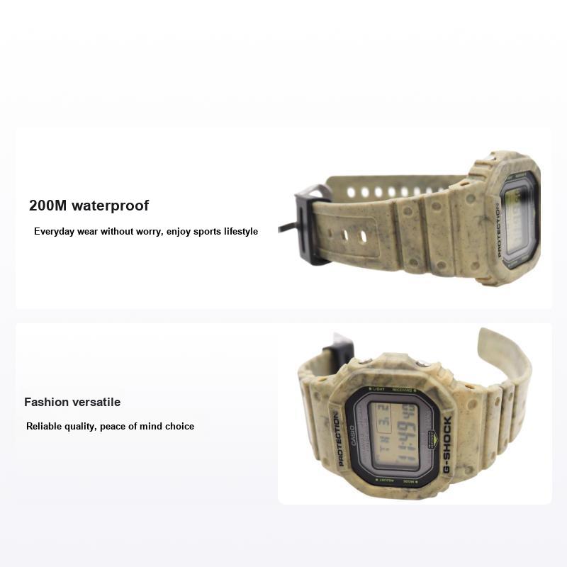 Casio G-Shock Series Universal Quartz Watch Waterproof Sports Casual Solar Quartz Movement Resin Strap Unisex watches Yellow GW-B5600SL-5JF