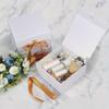 2pcs White Gift Boxes with Lid and Ribbon Collapsible Rectangle Gift Wrap Box Treat Boxes for Present Birthday Wedding Bridesmaid Proposal Box