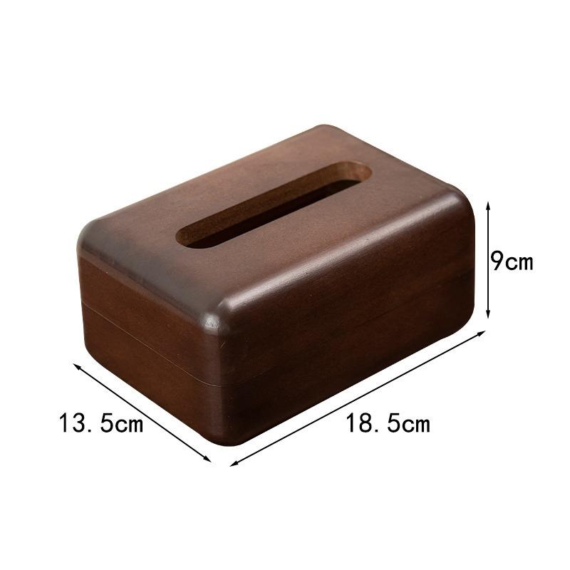 Black Walnut Wooden Tissue Box with Removable Lid, Elegant Desktop Organizer for Home & Hotel, Magnetic Cover Dust-Proof Design
