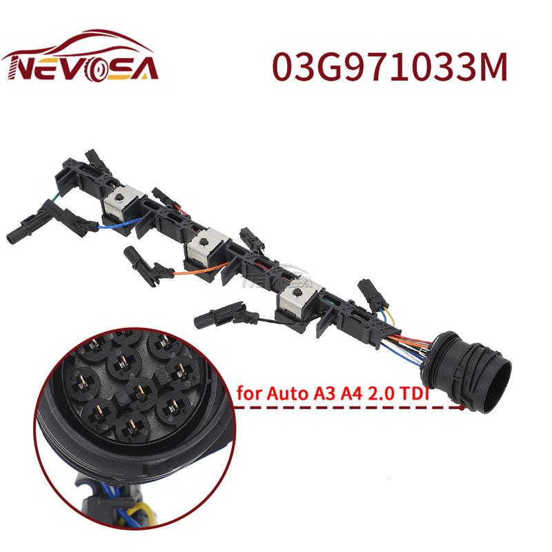 10 P Injector Harness Wiring Loom 03G971033M for Auto A3 A4 2.0 TDI For VW Passat Jetta Golf 2.0 TDI