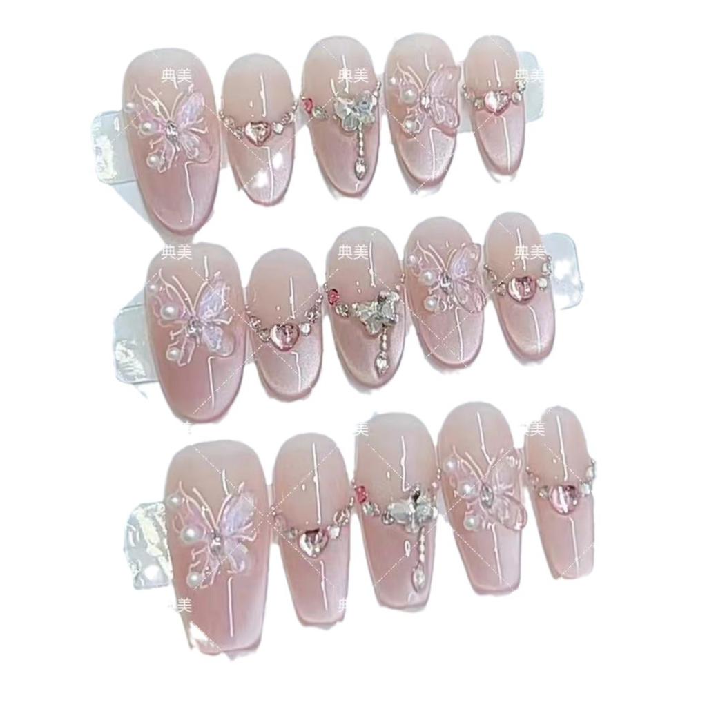 Pure Hand-made Phototherapy Wear Armor Immortal Road Manman Finished Product Reusable Nail Art Patches