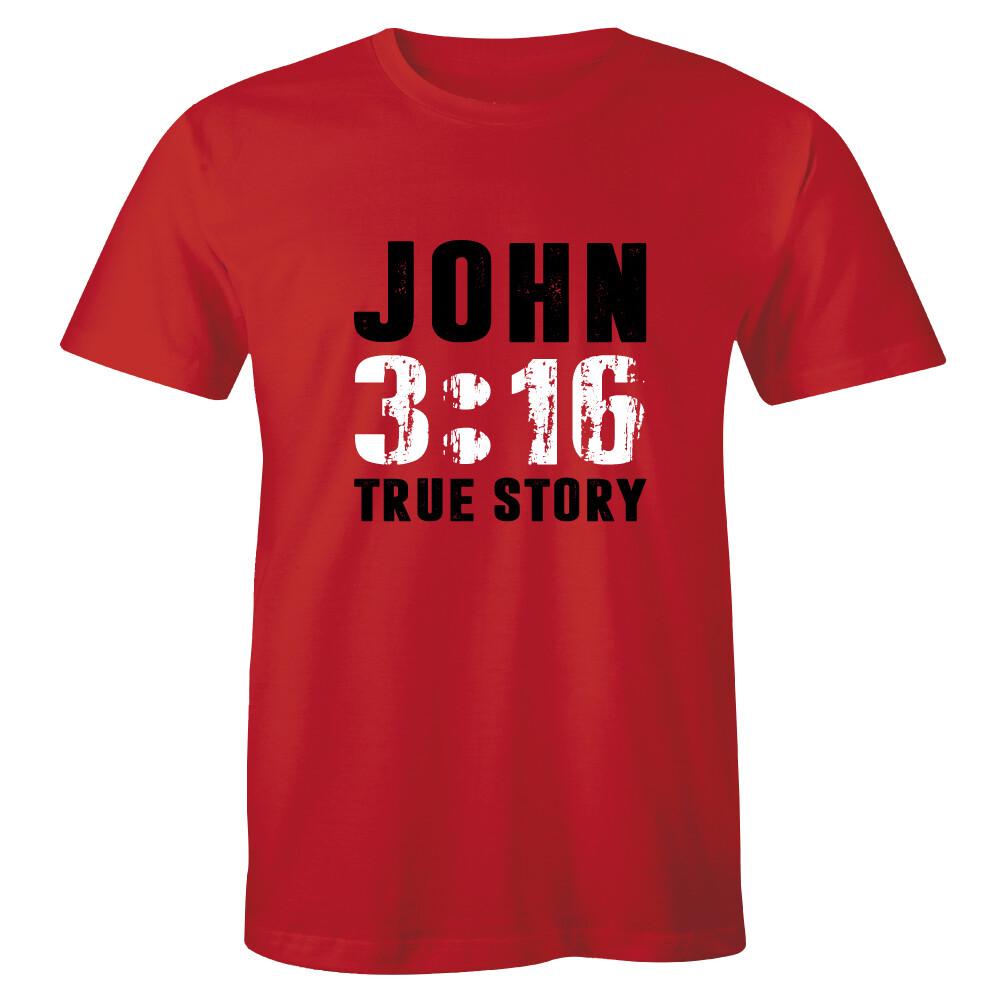 John 3:16 True Story Christian Jesus Christ Religious God Men s T-Shirt Tee M