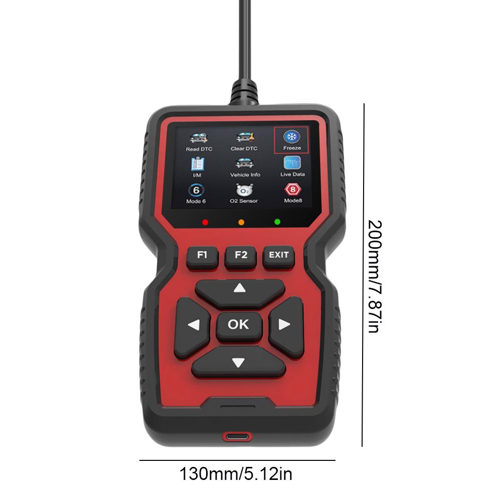 

V519 Автоматический диагностический сканер Профессиональный механический диагностический прибор для проверки двигателя Сброс кода неисправности Сканер On-BD2 Данные в реальном времени красный