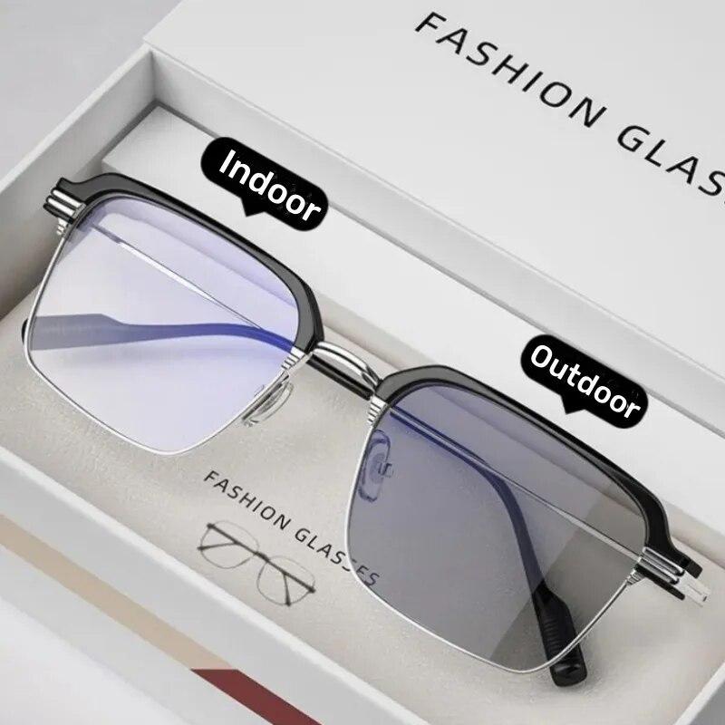 Nowe trendy Fotochromowe okulary krótkowzroczności Mężczyźni Kobiety Okulary zmieniające kolor Okulary przeciwsłoneczne anty UV Luksusowe okulary z minusem dioptrii 0~-4.0